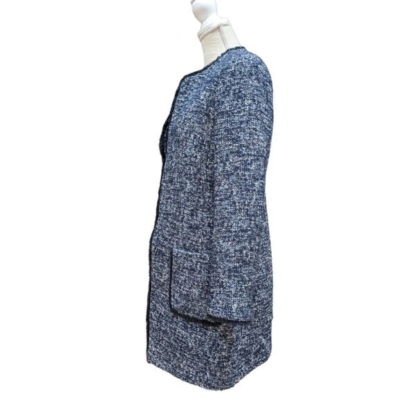 Helene London Women's Blue Tweed Coat Size M - Picture 4 of 9